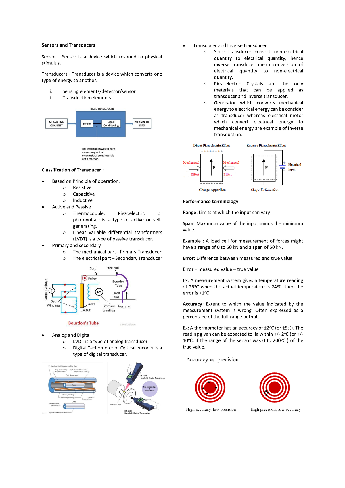 Mechatronics - Sensors And Tranducers - Sensors And Transducers Sensor ...