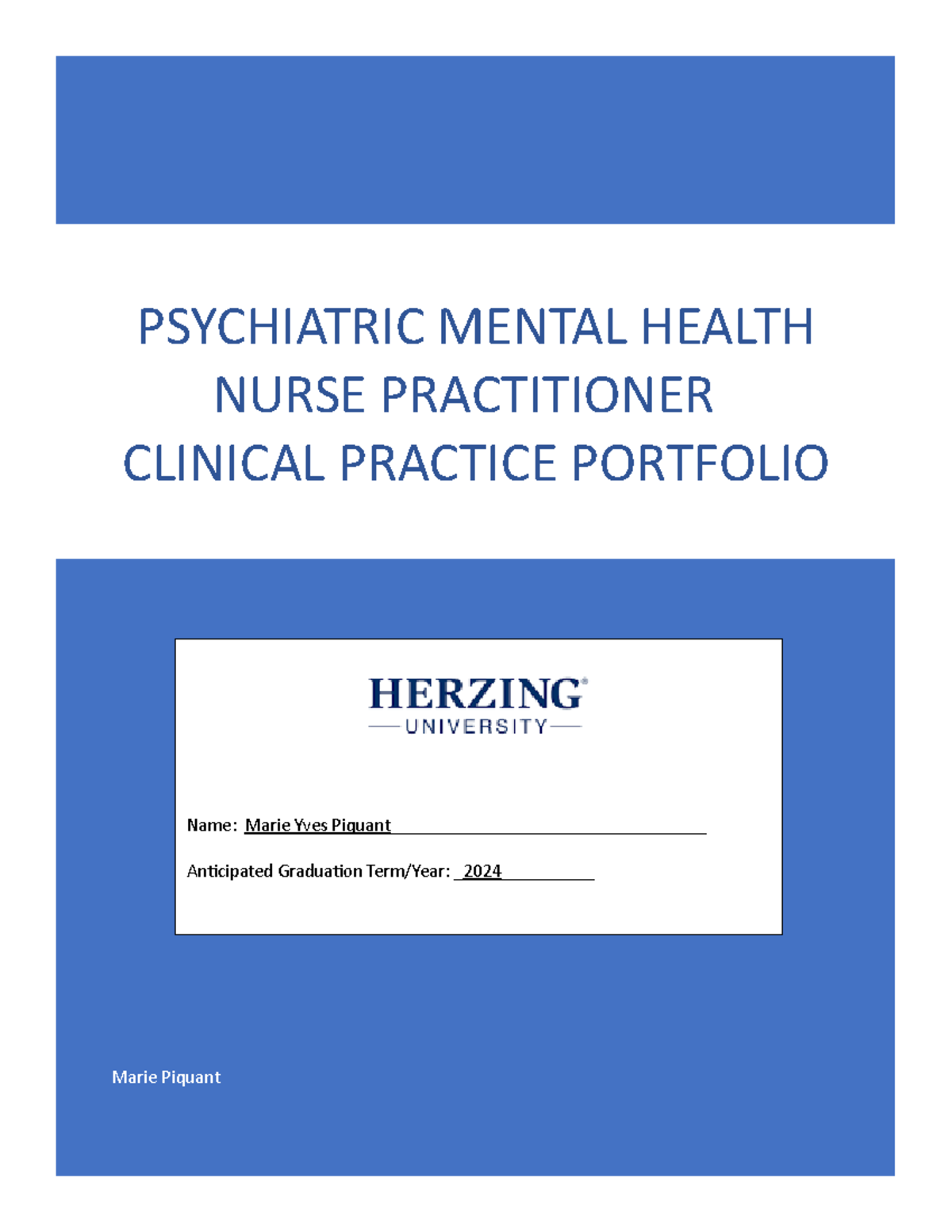 NU670- Pmhnp Portfolio for Clinical Practice - Update unit 15 ...