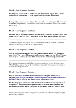 6-3 Historical Analysis Essay - This movement and the 19th Amendment ...