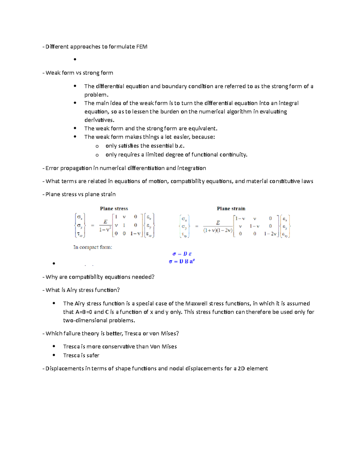 cae-final-exam-notes-different-approaches-to-formulate-fem-weak-form-vs-strong-form-the-studocu