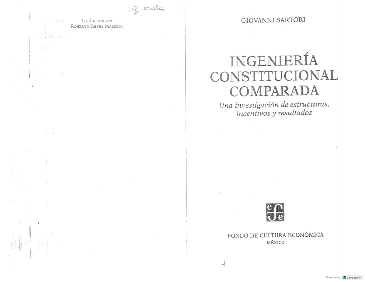 Ingenieria Constitucional Comparada Giovanni Sartori Pdf