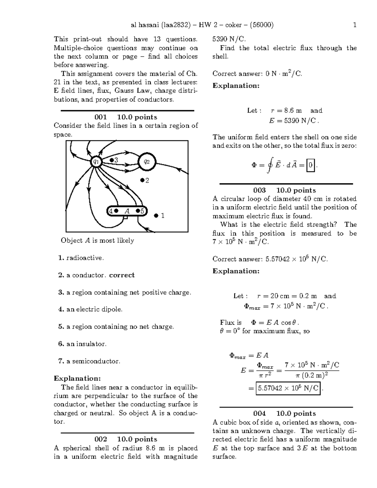 HW 2-solutions - Lecture Notes 2 - Al Hasani (laa2832) – HW 2 – Coker ...