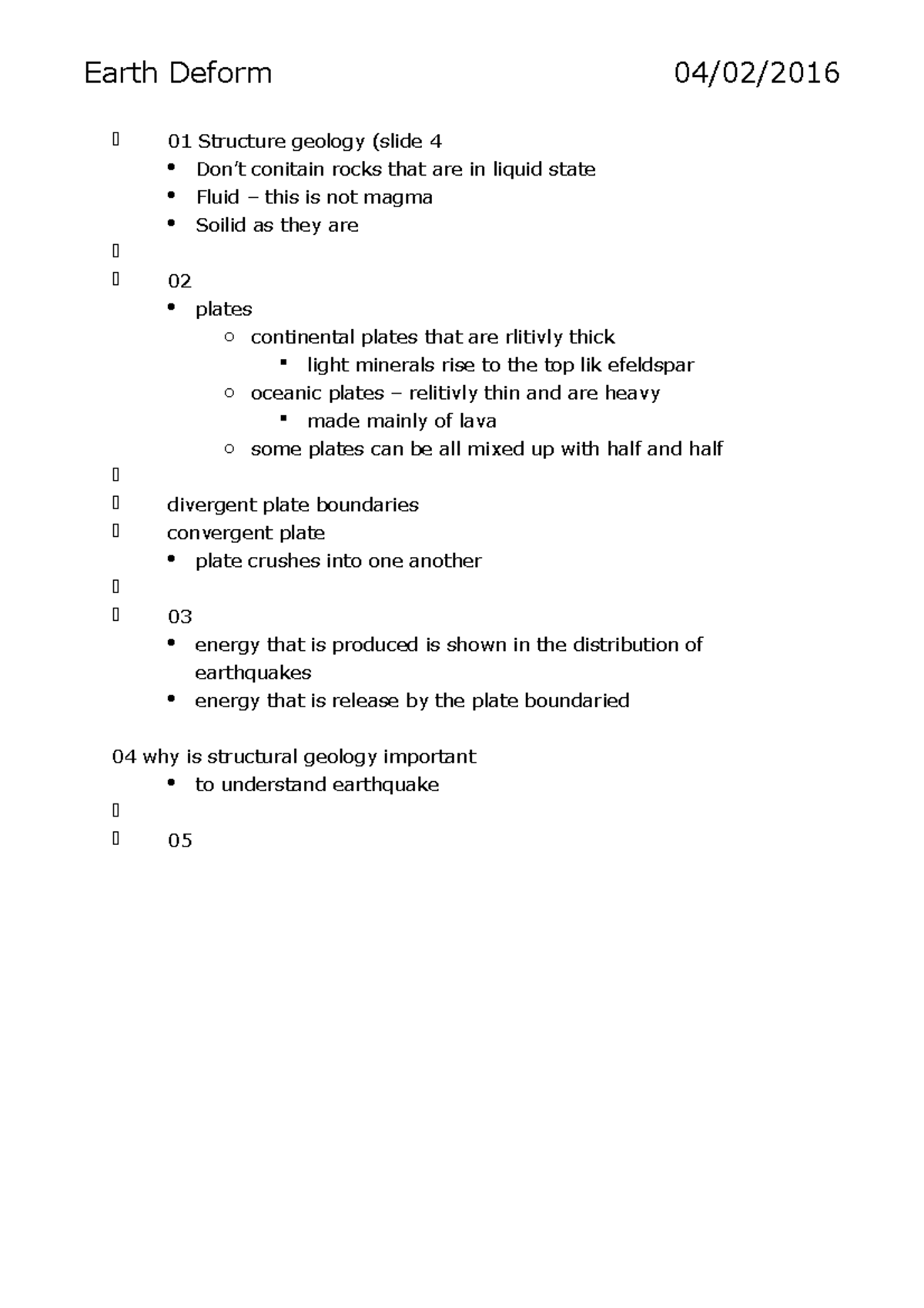 Structure geology - Detailed summary of the course content - Earth ...