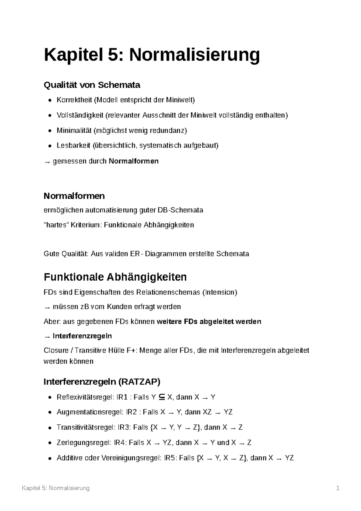 Kapitel 5 Normalisierung - Kapitel 5: Normalisierung 1 Kapitel 5 ...