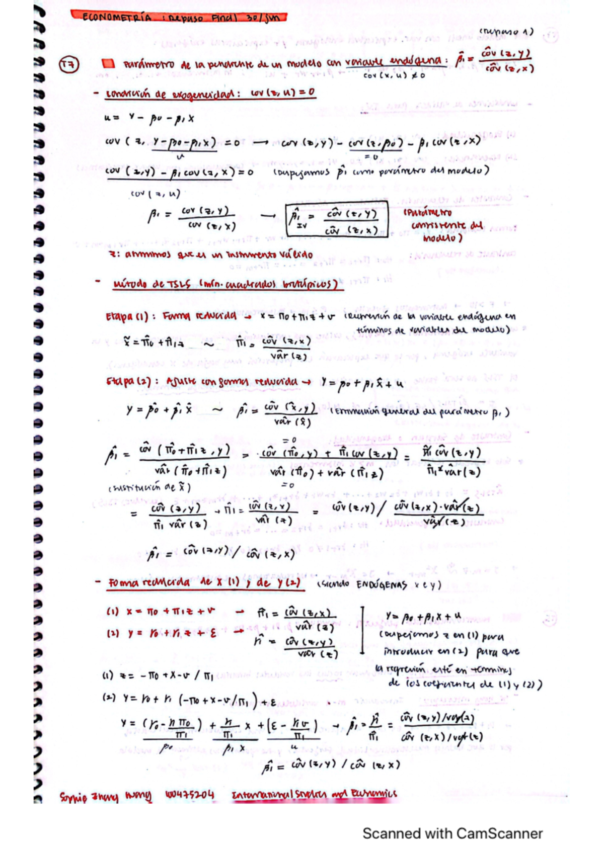 Apuntes Econometría Final Sophie Zhang - Econometría - Studocu