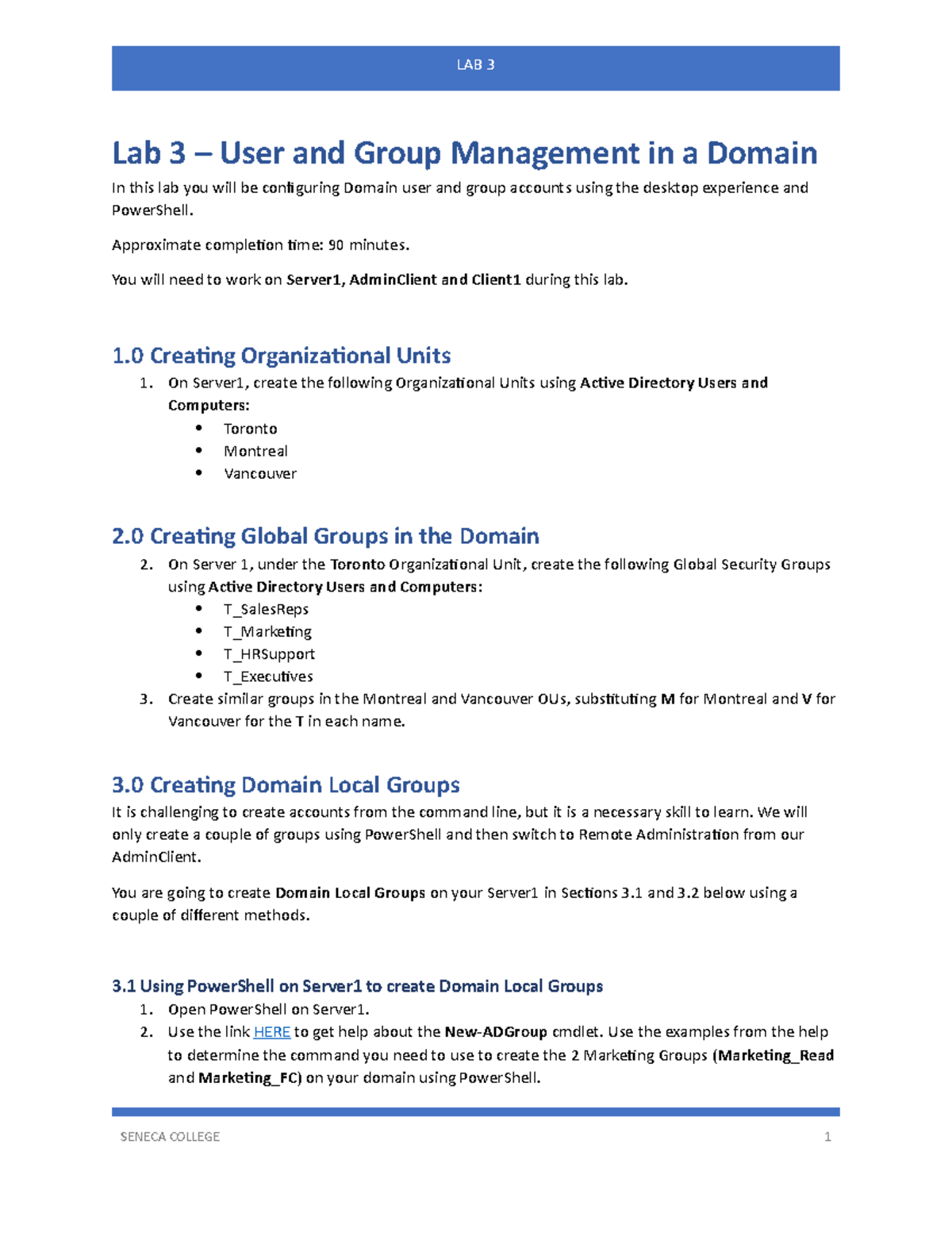 Lab 3 - User and Group Management - Lab 3 – User and Group Management ...