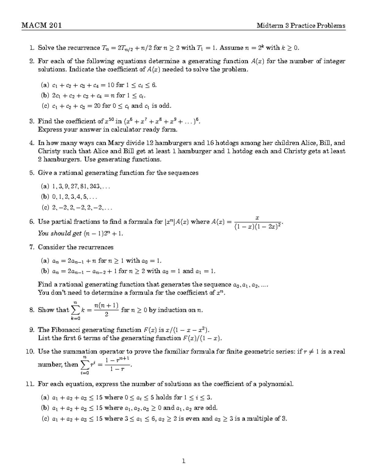 Review problems mid3 - MACM 201 - SFU - Studocu