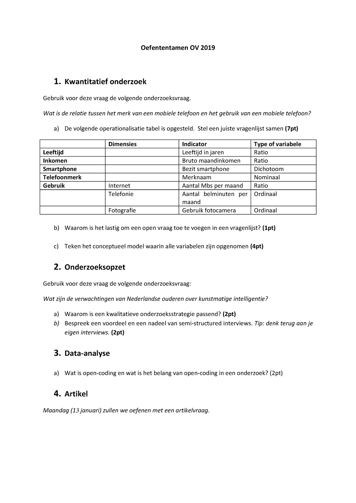 Proef/oefen Tentamen 2020, Incl Antwoorden - Oefententamen OV 2019 1 ...