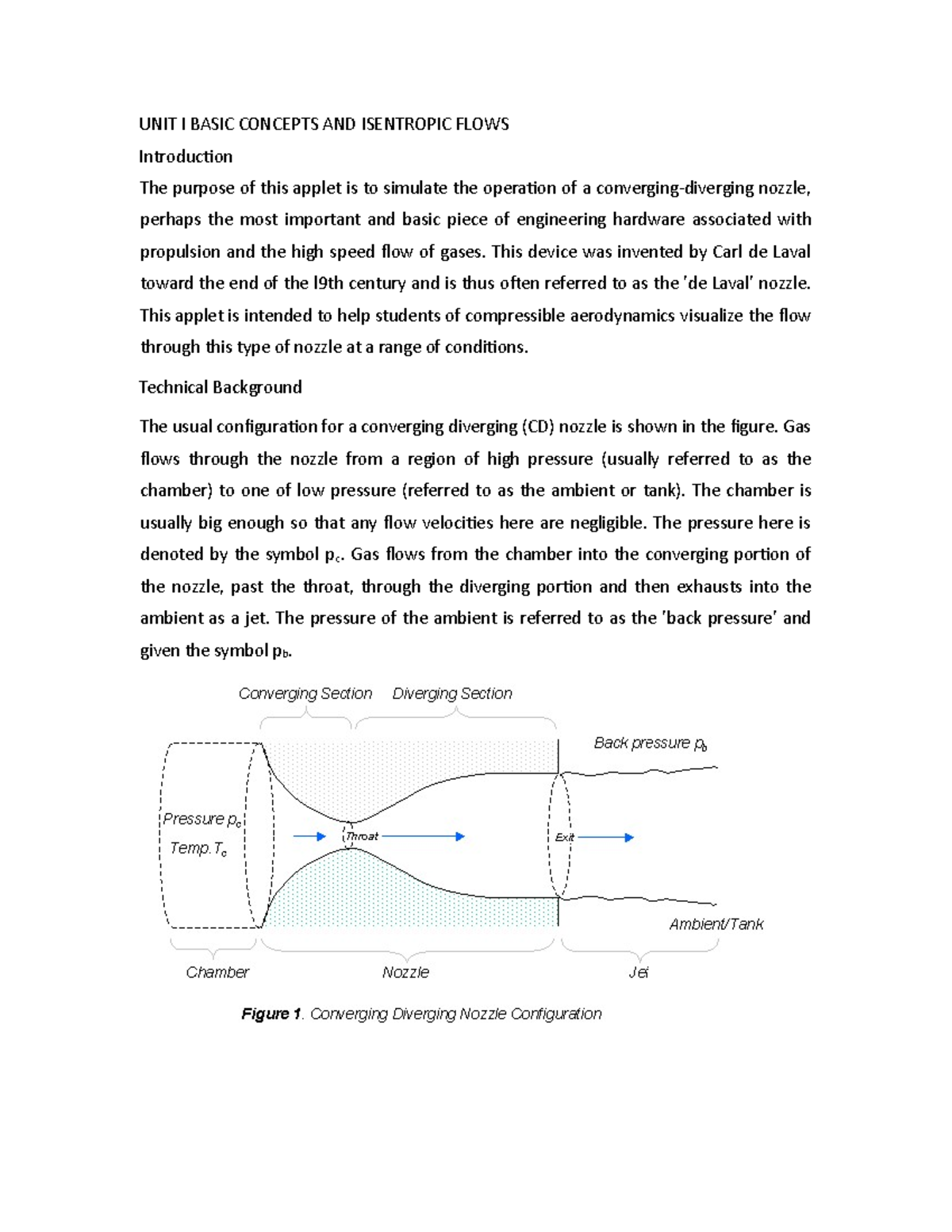 Jet propulsion notes - UNIT I BASIC CONCEPTS AND ISENTROPIC FLOWS ...