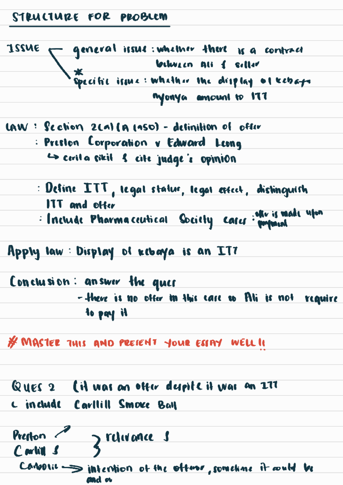 ILAC - Summary Contract, Agency and Tort Law - Studocu