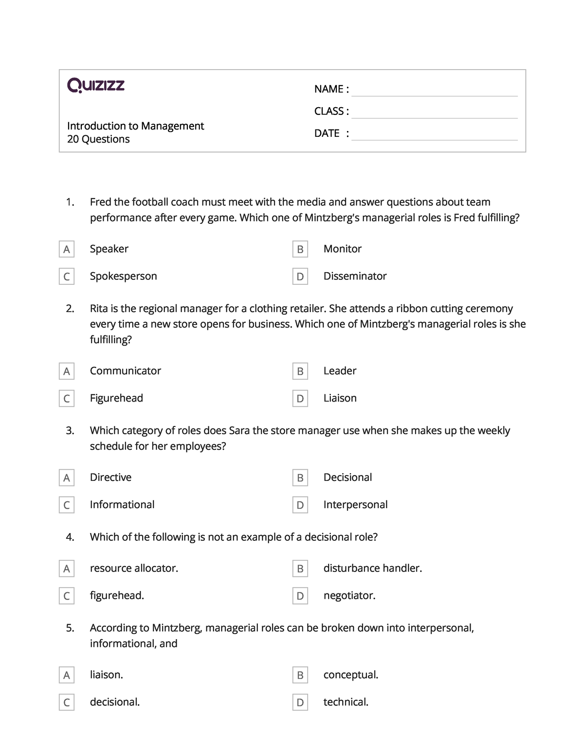 introduction to management essay questions and answers pdf