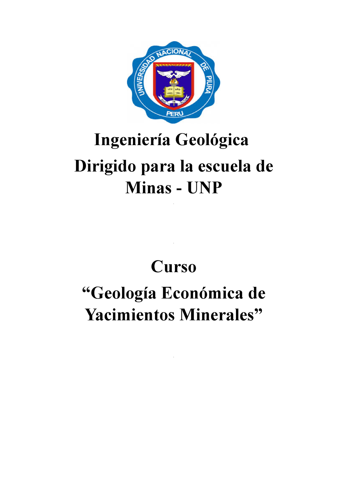 Geología Económica - Geologia - Ingeniería Geológica Dirigido Para La ...