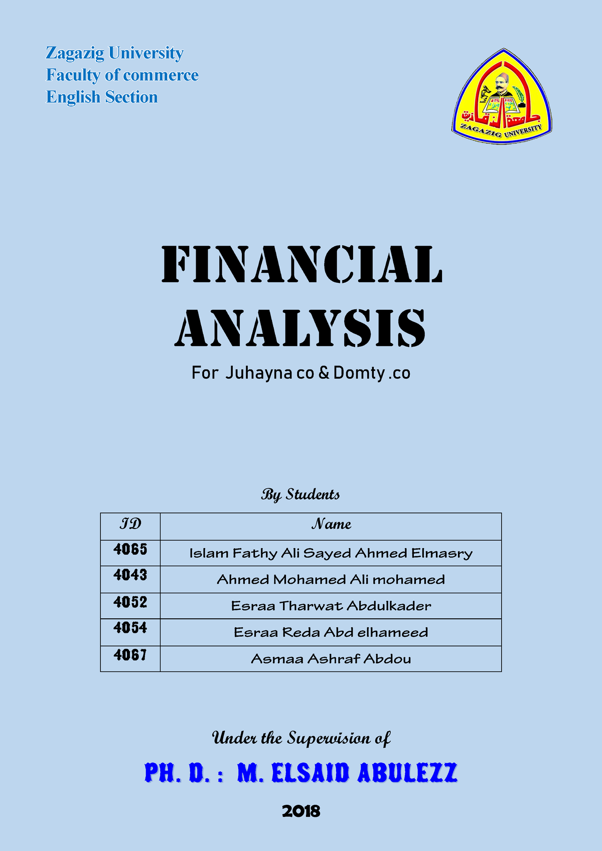 financial analysis master thesis