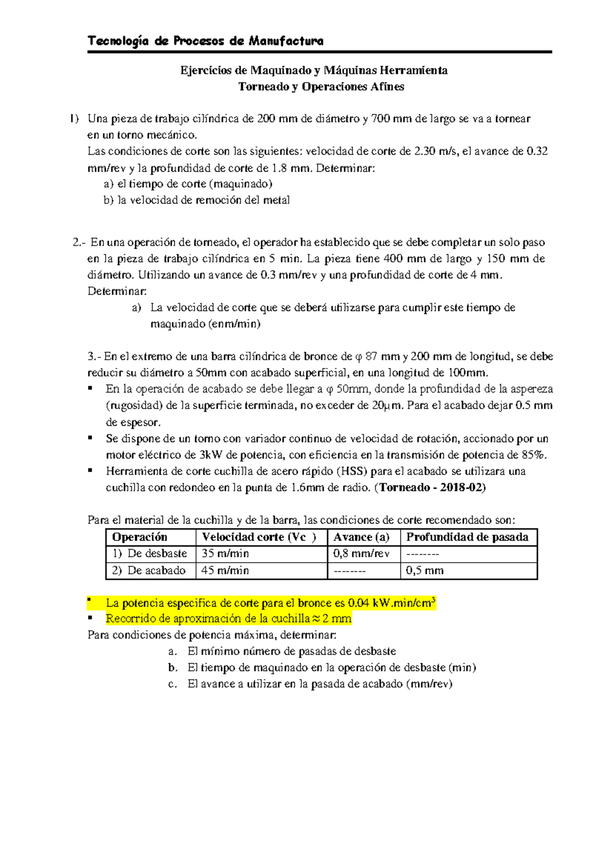 EJER Propuesto Torno Taladro - Tecnología de Procesos de Manufactura ...