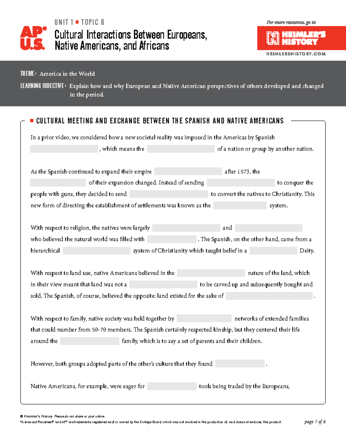 AP US Unit 1 Topic 6 Noteguides - H E I M L E R S H I S T O R Y. C O M ...