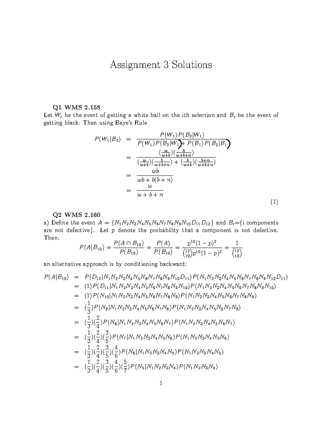 Math 323 Assignment 3 solutions - Assignment 3 Solutions Q1 WMS 2. Let ...