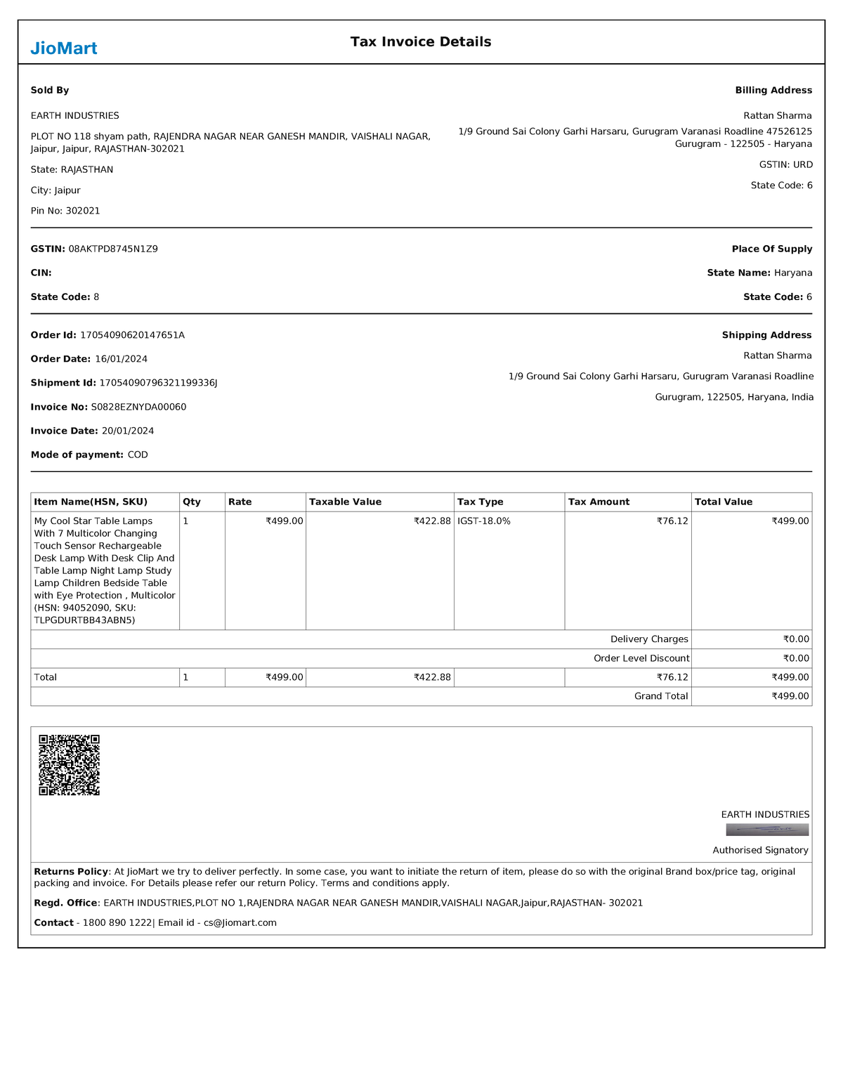 Jio Mart-Invoice-1705909568247 - Item Name(HSN, SKU) Qty Rate Taxable ...