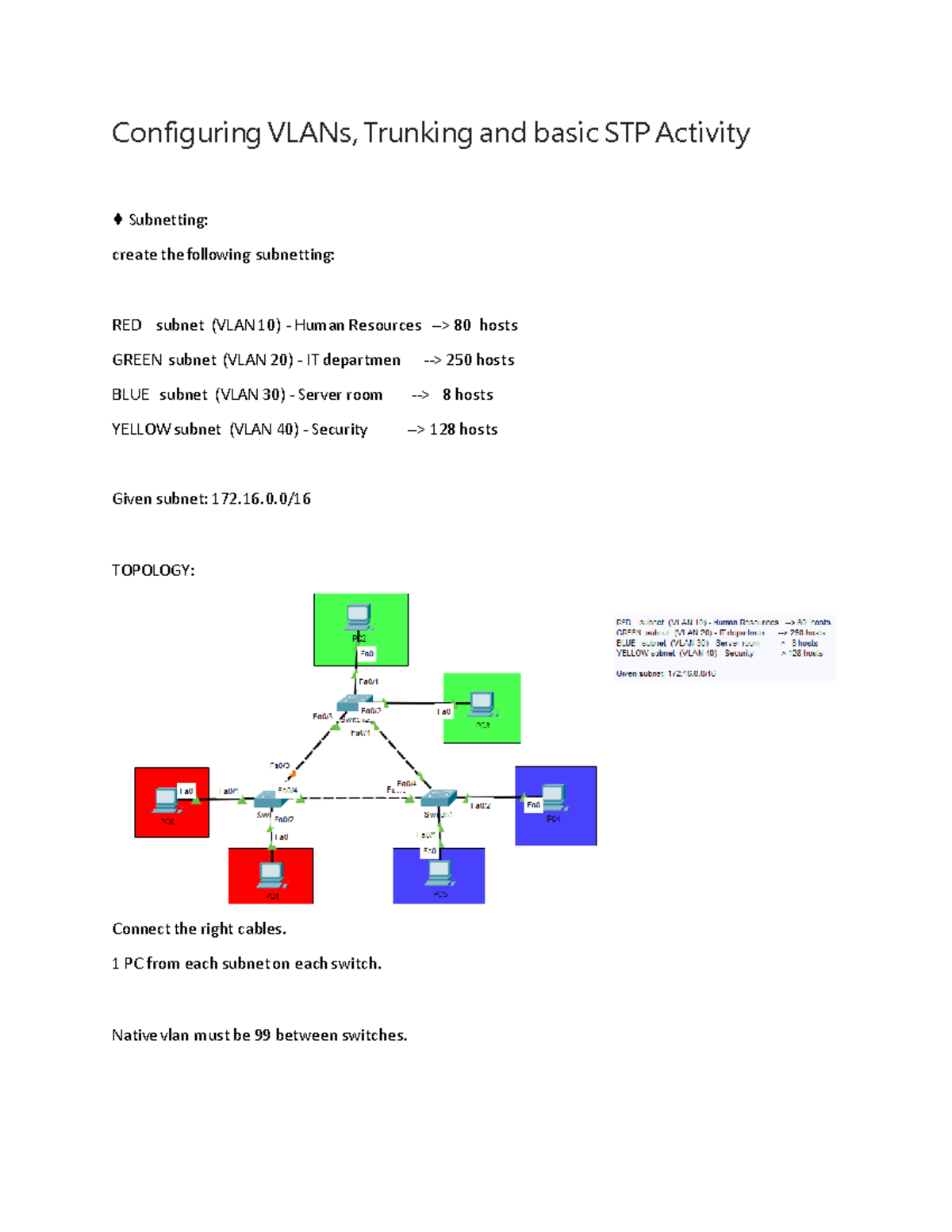 Lab Configuring Vlans And Trunking Docx Lab Configuring Vlans And ...