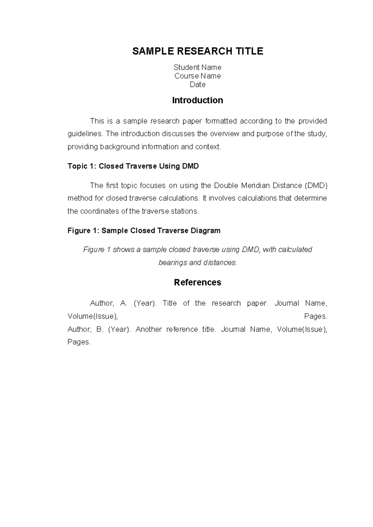 Sample Research Paper - asd - SAMPLE RESEARCH TITLE Student Name Course ...