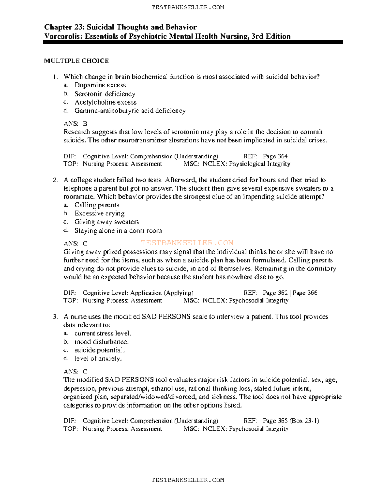 23 - Chapter 23 Test Bank - T E S T B A N K S E L L E R. C O M Chapter ...