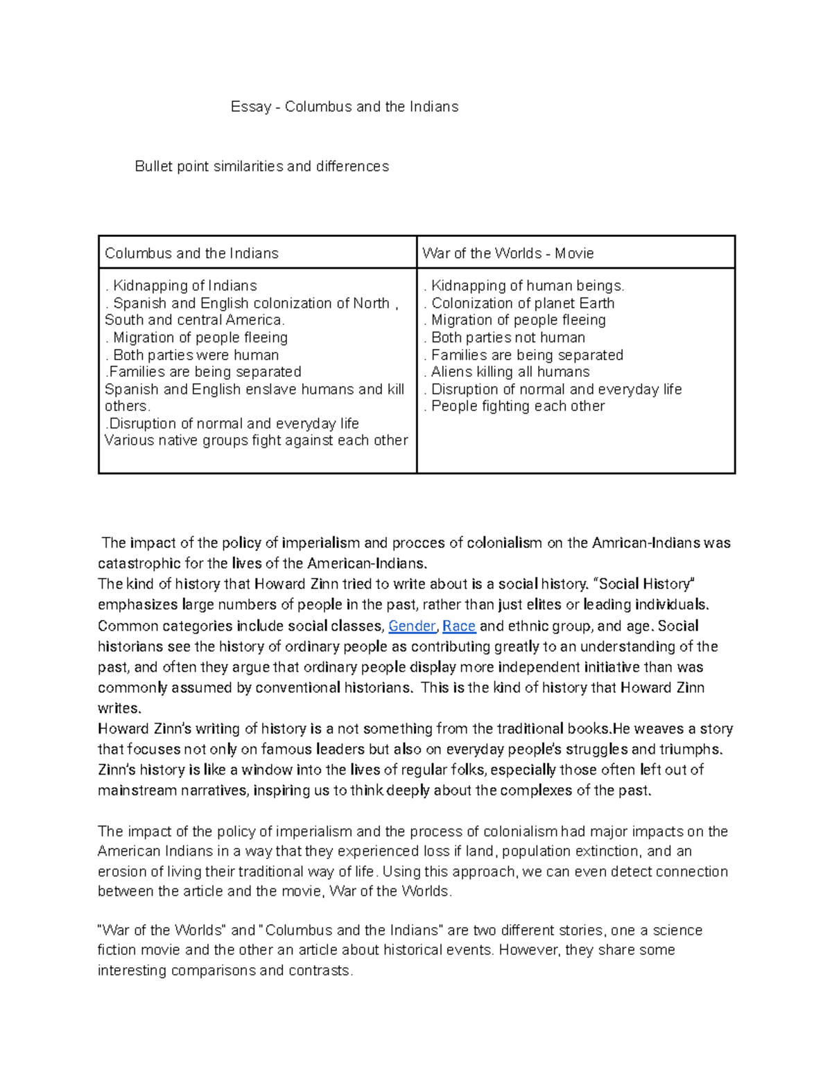 Essay - Columbus and the Indians - Kidnapping of Indians . Spanish and ...