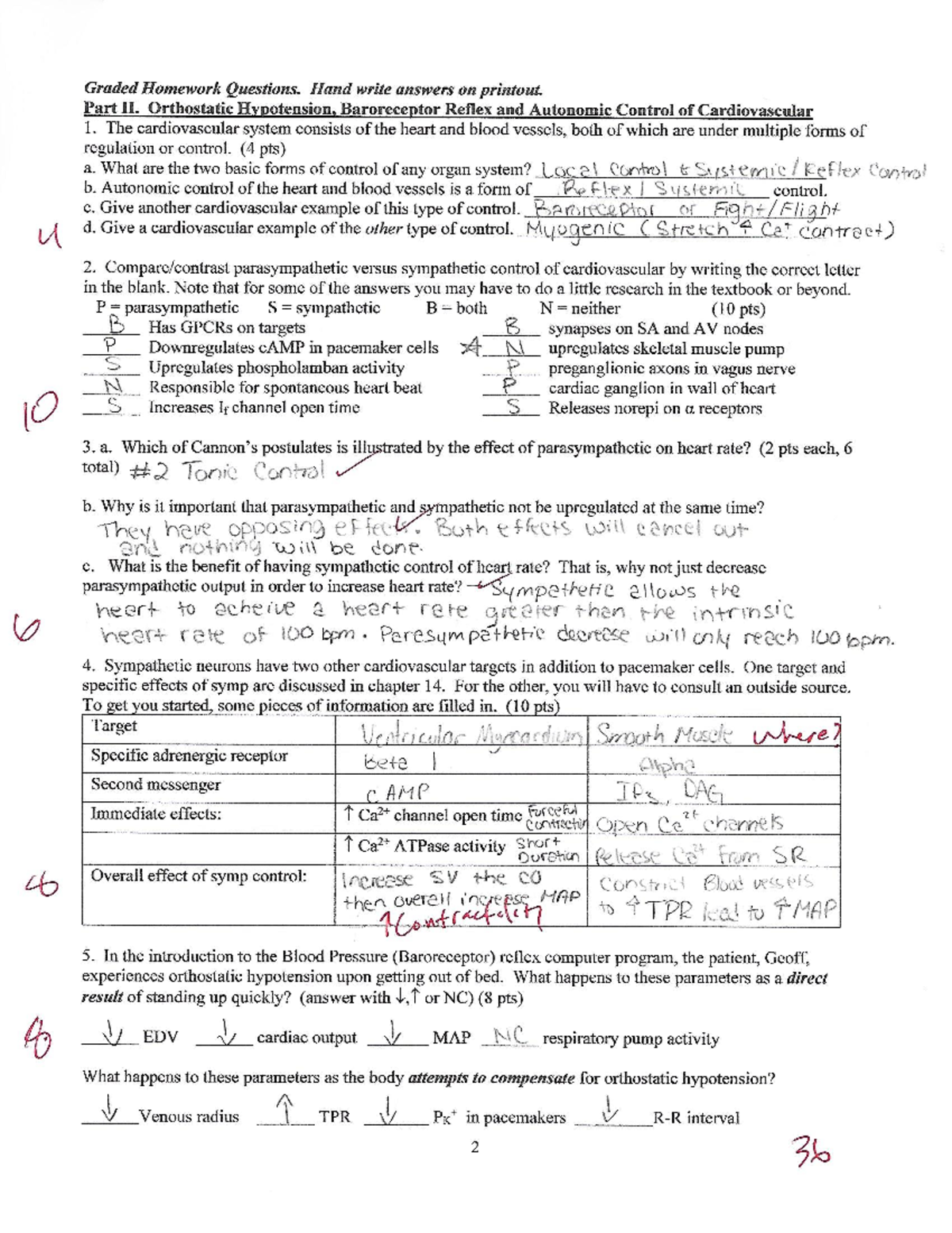 HOMEWORK 2 - BIO 365S - Graded Homework Questions. Hand write answers ...