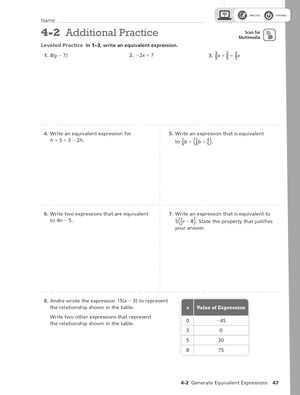 Topic 4 - Practice Material - PRACTICE TUTORIAL Name: 4-1 Additional ...