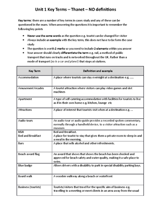 Travel and Tourism exam skills. 12 mark evaluative questions 2018 ...