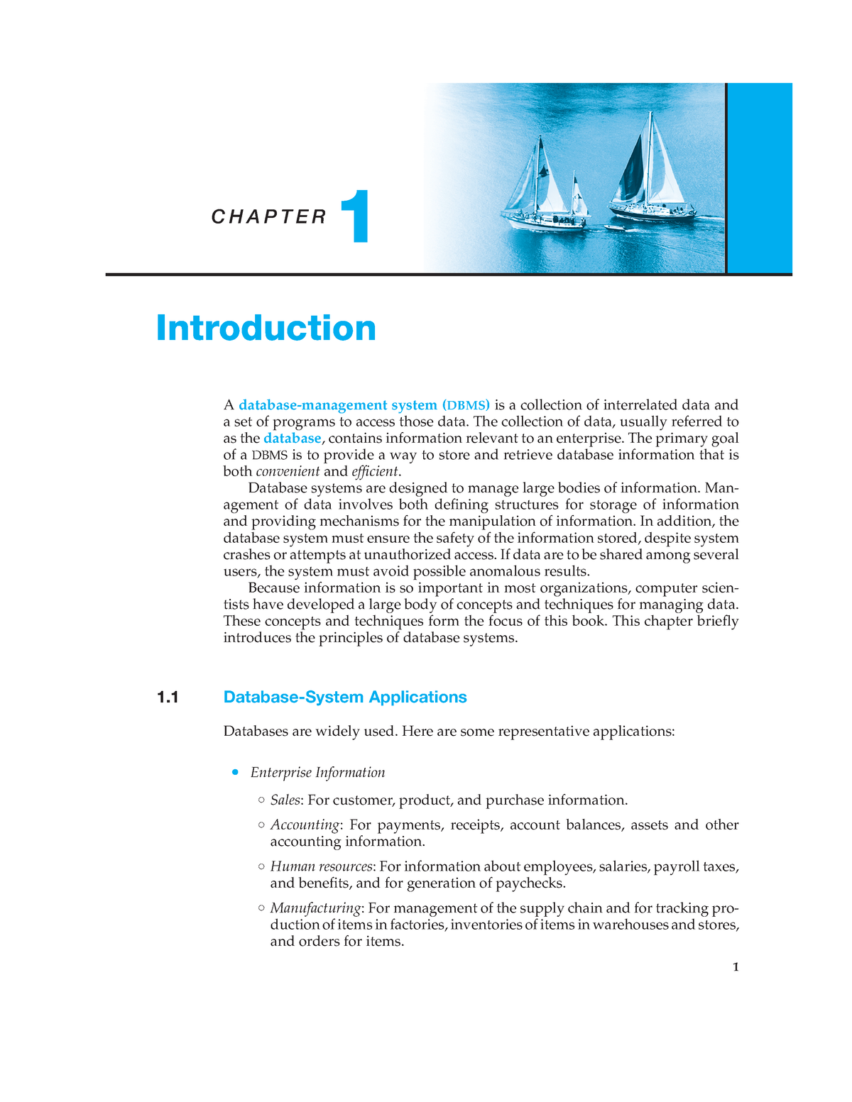 Intro To Database Management Systems - C H A P T E R 1 Introduction A ...