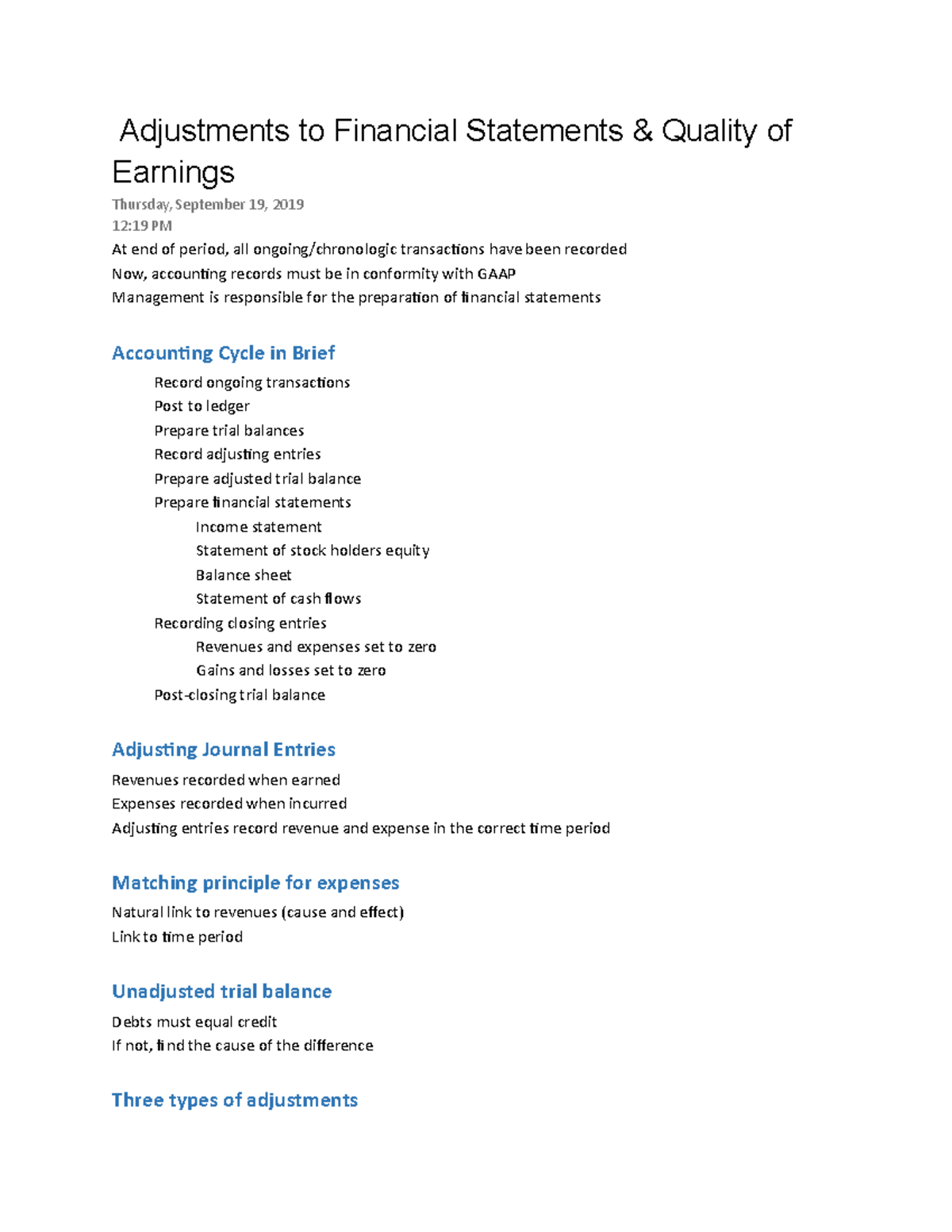 Ch. 4 Adjustments To Financial Statements Quality Of Earnings ...