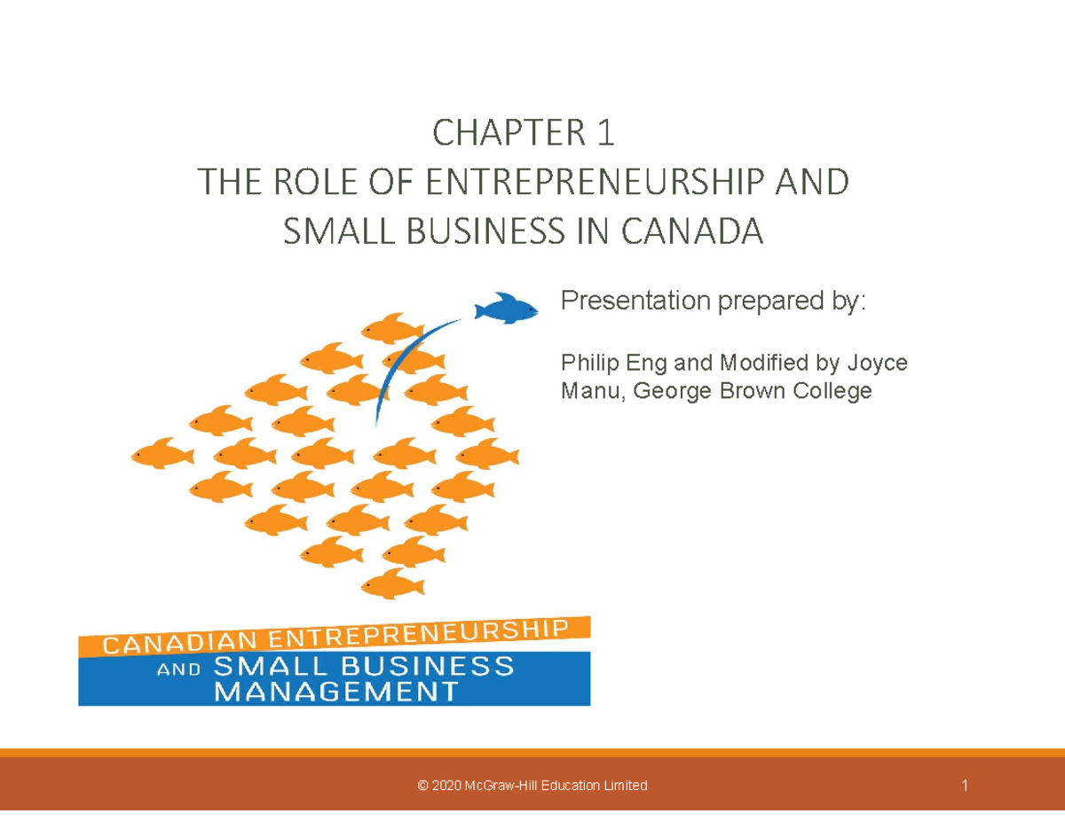 PPT Week1-6 - Lecture Note - CHAPTER 1 THE ROLE OF ENTREPRENEURSHIP AND ...