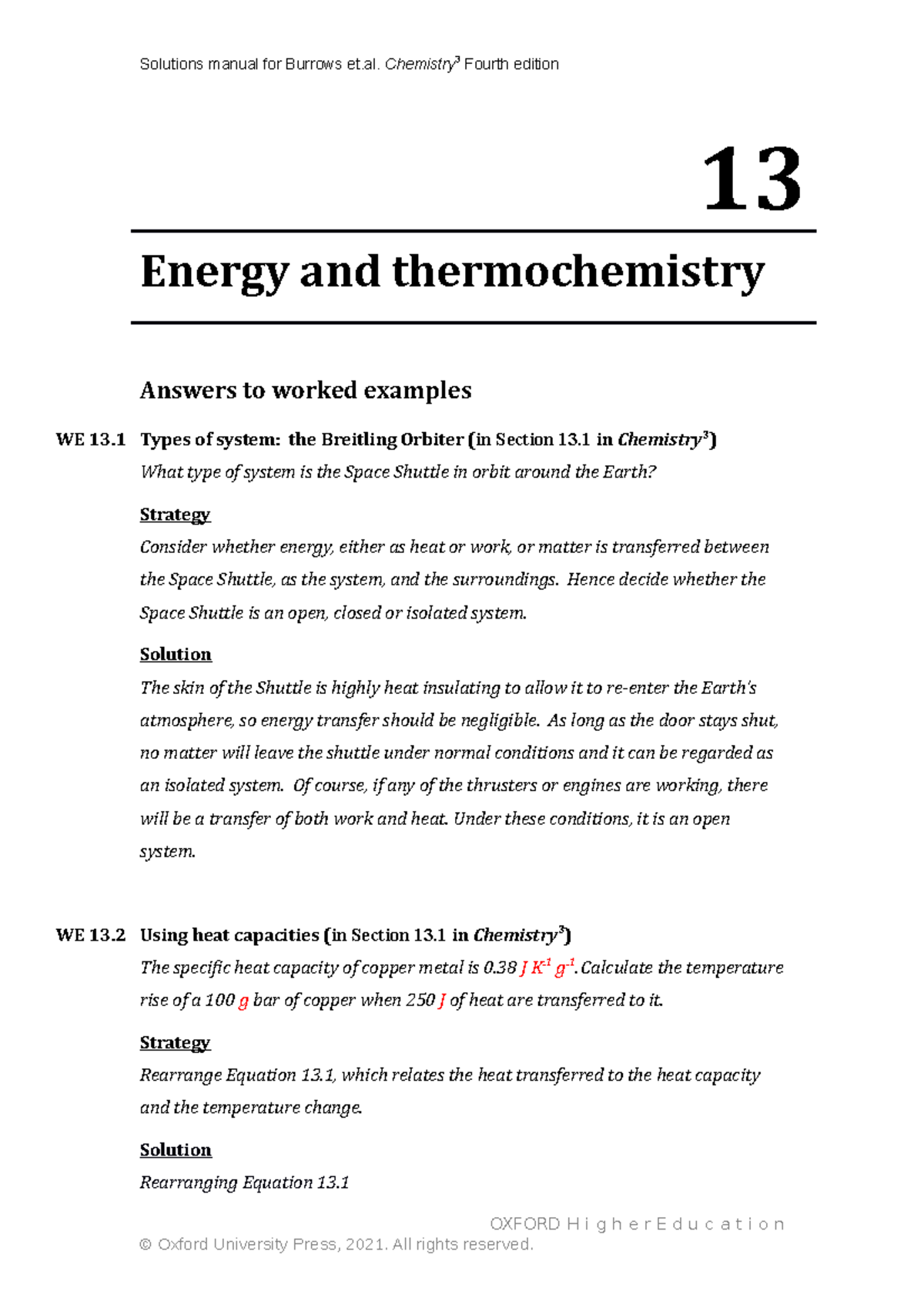 4e Chapter 13 solutions manual 13 Energy and thermochemistry Answers