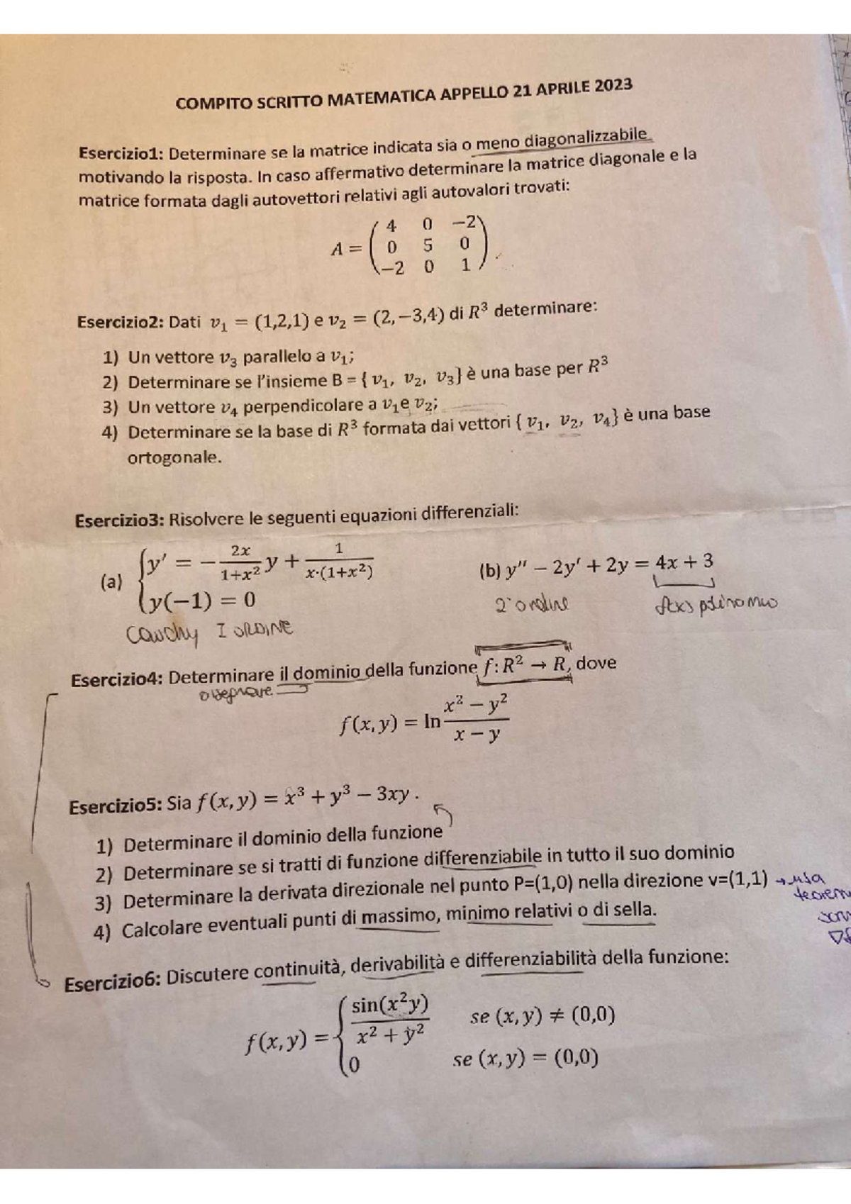 Compito matematica 2 (algebra) - Matematica 2 E Fondamenti Di ...