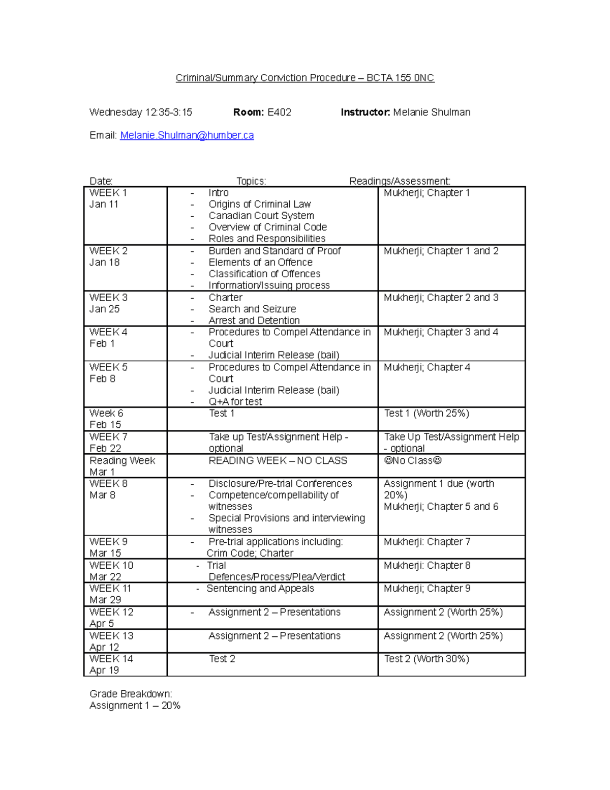 Critical Path Wed BCTA 155 Criminal/Summary Conviction Procedure