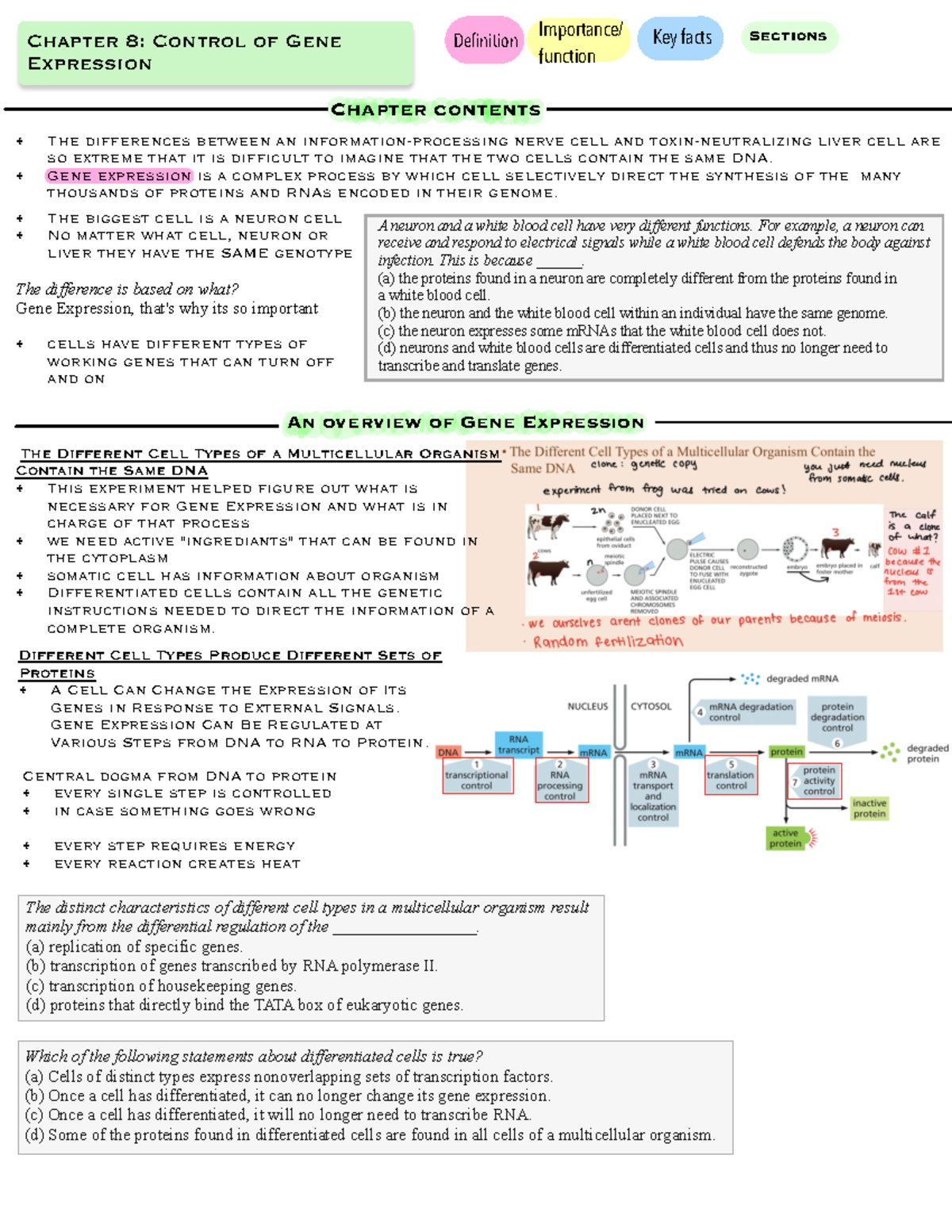 Chapter 8: Control Of Gene Expression - BIOL 230 - Studocu