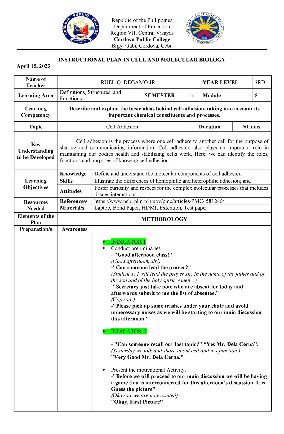 Iplan-RUEL - Example of Iplan - Republic of the Philippines Department ...