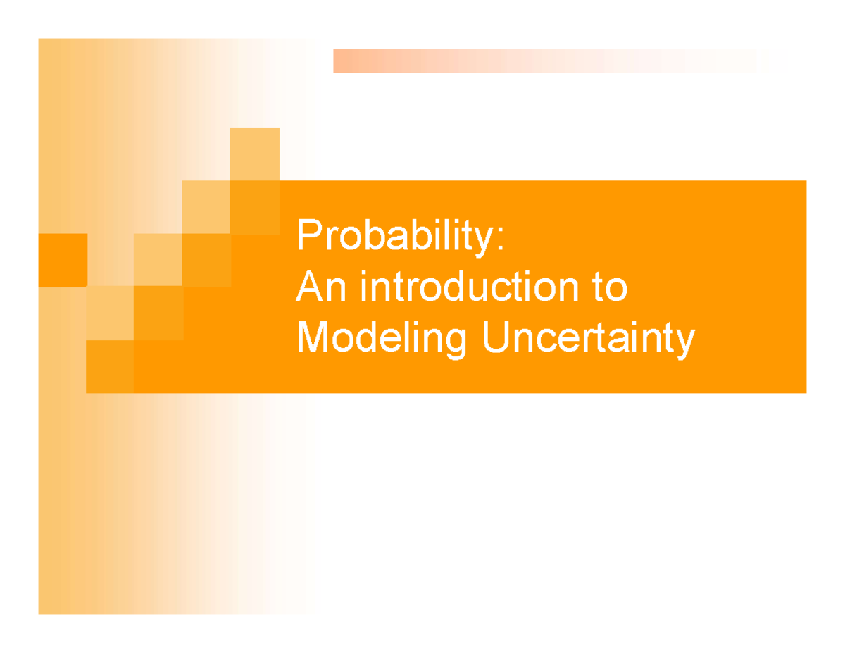 BA Modeling Uncertainty AP SV - Probability: An introduction to ...