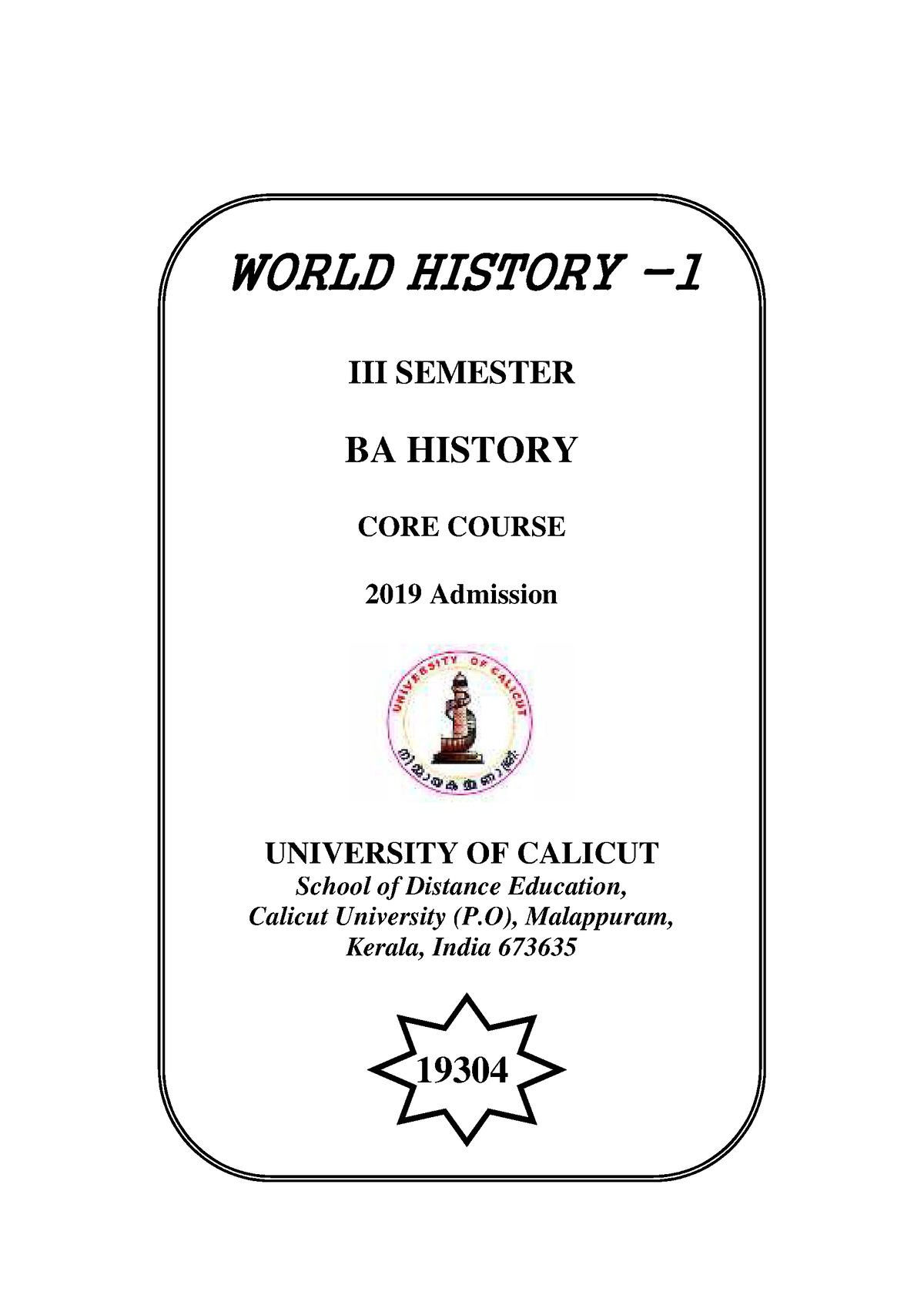 III Sem History-World History-I - WORLD HISTORY - 1 III SEMESTER BA ...