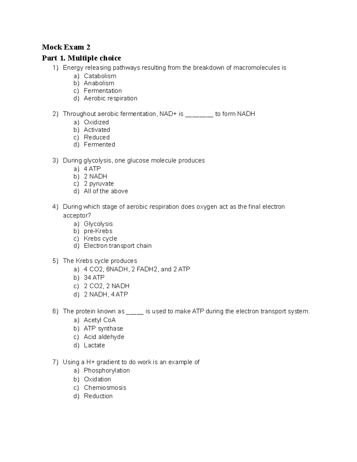 GB1 Exam 3 review MC - exam 3 study guide - Mock Exam 2 Part 1 ...