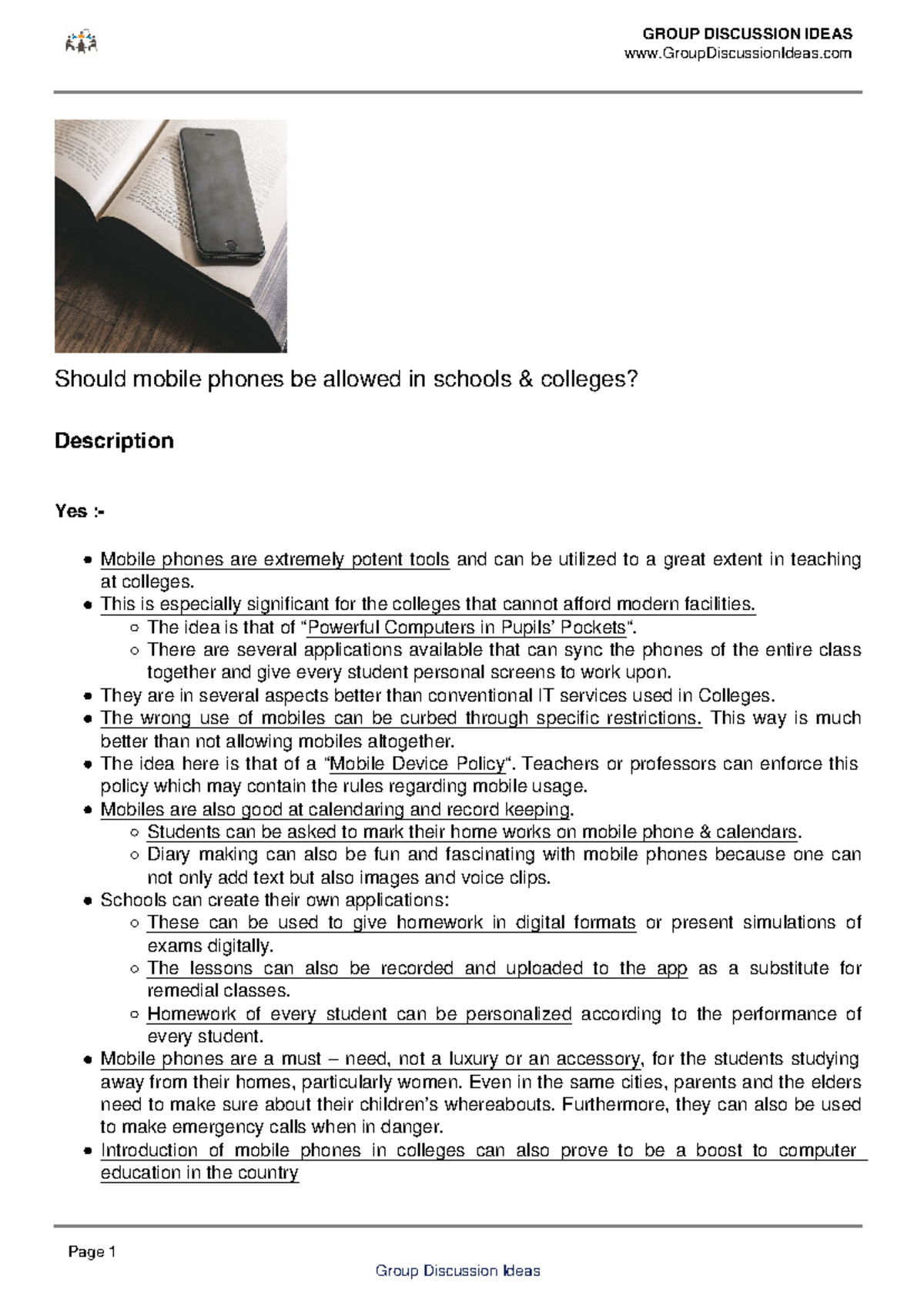 Should mobile phones be allowed in schools & colleges - Should mobile ...