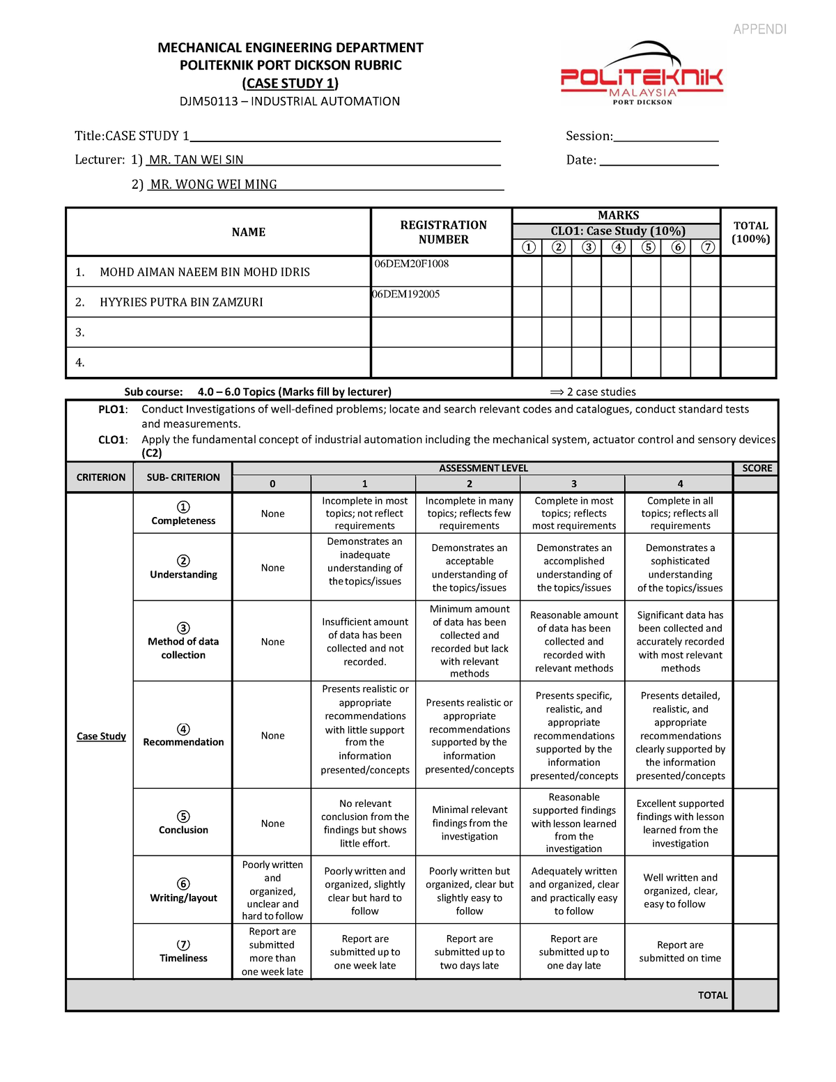 case study engineering design politeknik