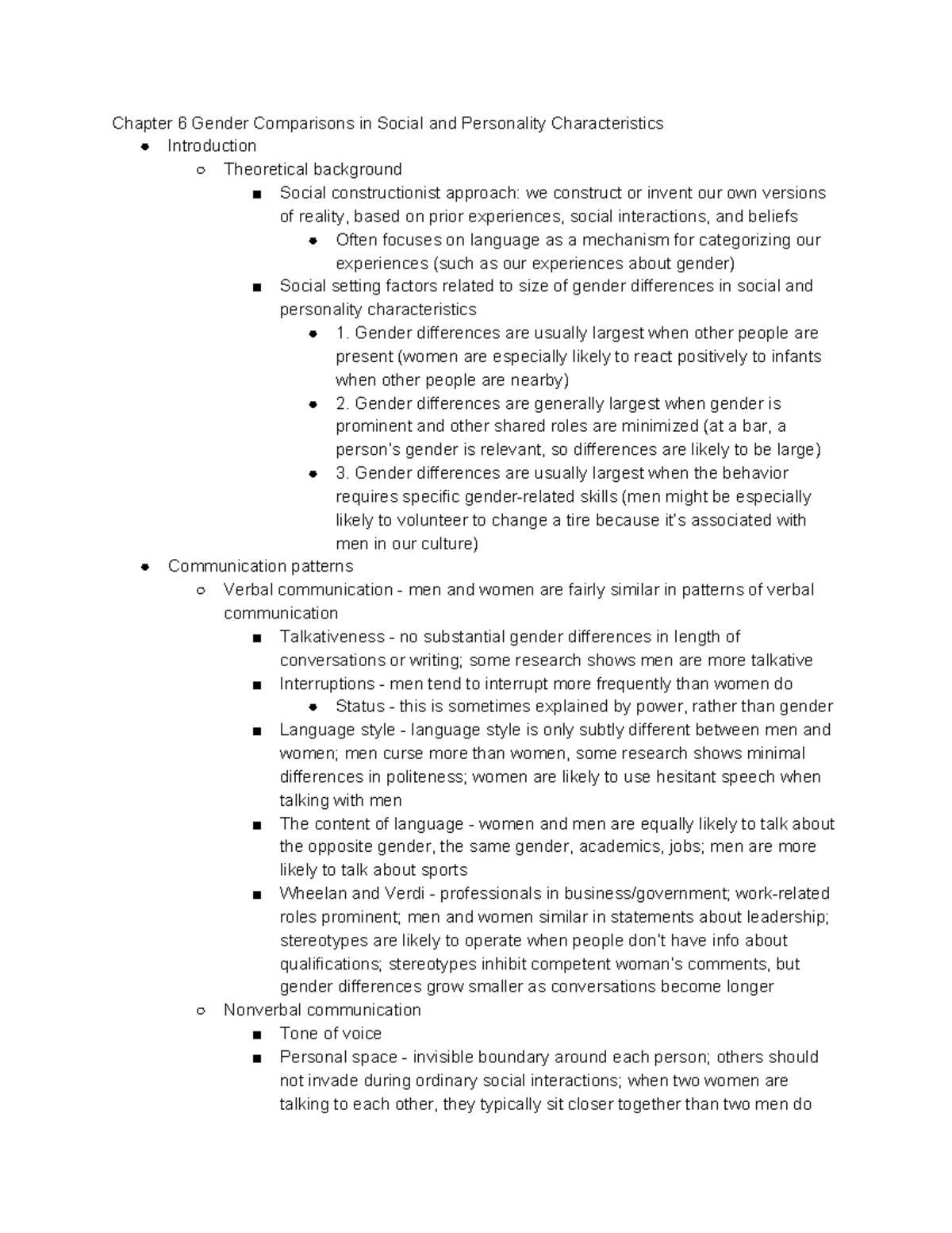 Chapter 6 Gender Comparisons in Social and Personality Characteristics ...