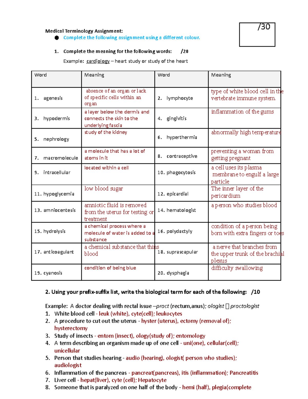 3 Biological Nomenclature Assignmentjreda (1) Medical Terminology