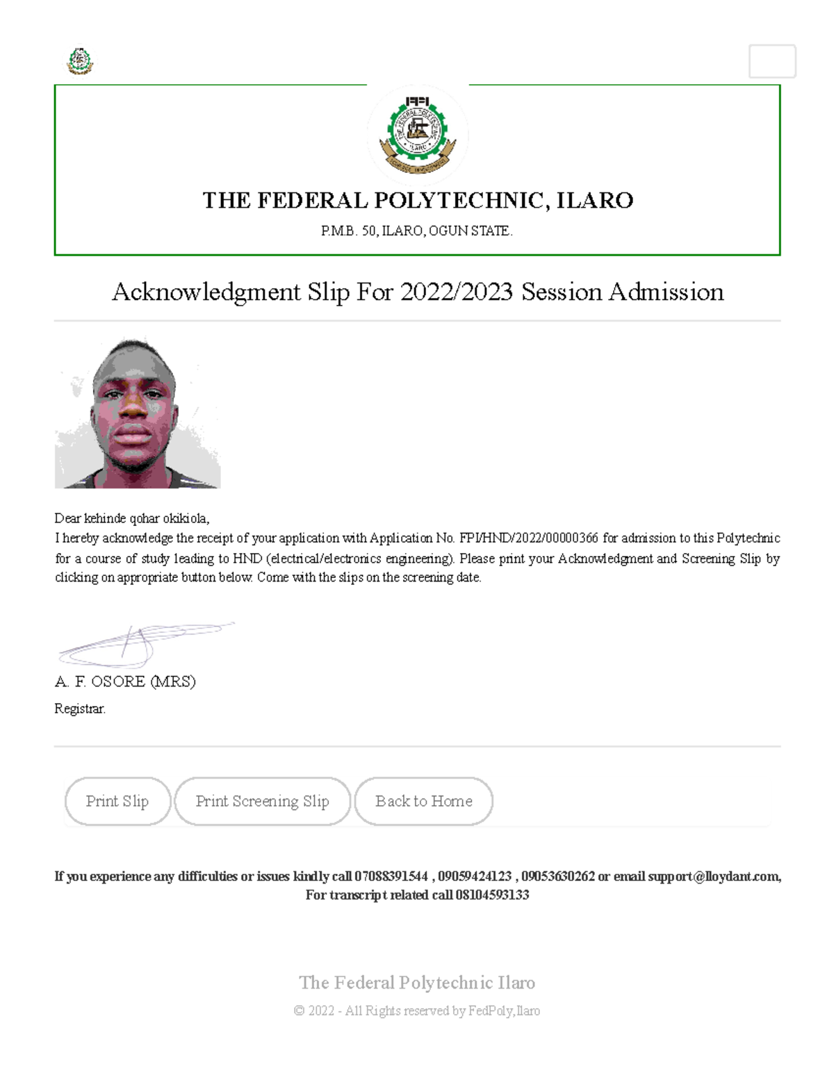 - The Federal Polytechnic Ilaro Acknow - THE FEDERAL POLYTECHNIC, ILARO ...