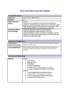 Homographs - lesson plan - Direct Instruction Lesson Plan Template ...