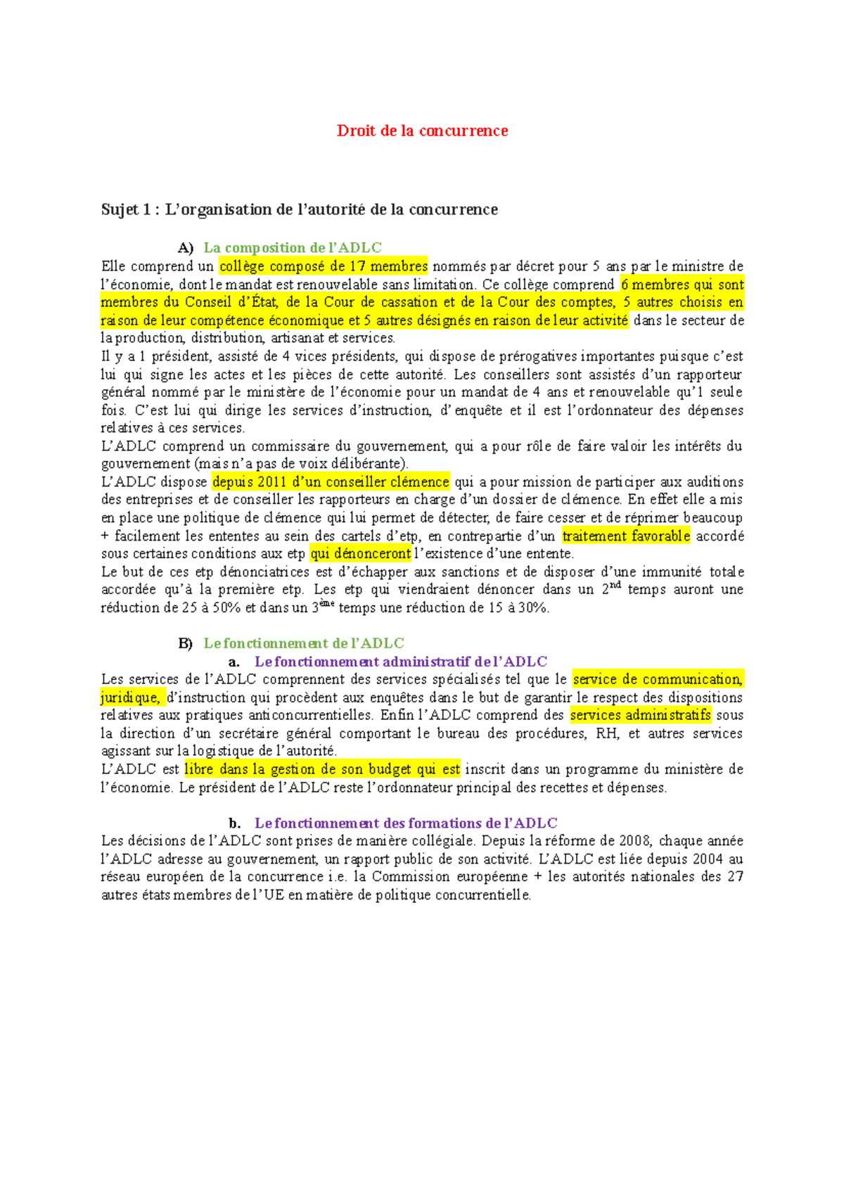 sujet dissertation droit de la concurrence