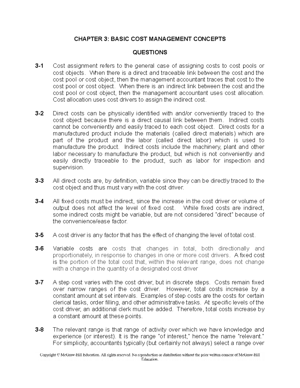 Blocher 8e EOC SM Ch03 Final - CHAPTER 3: BASIC COST MANAGEMENT ...