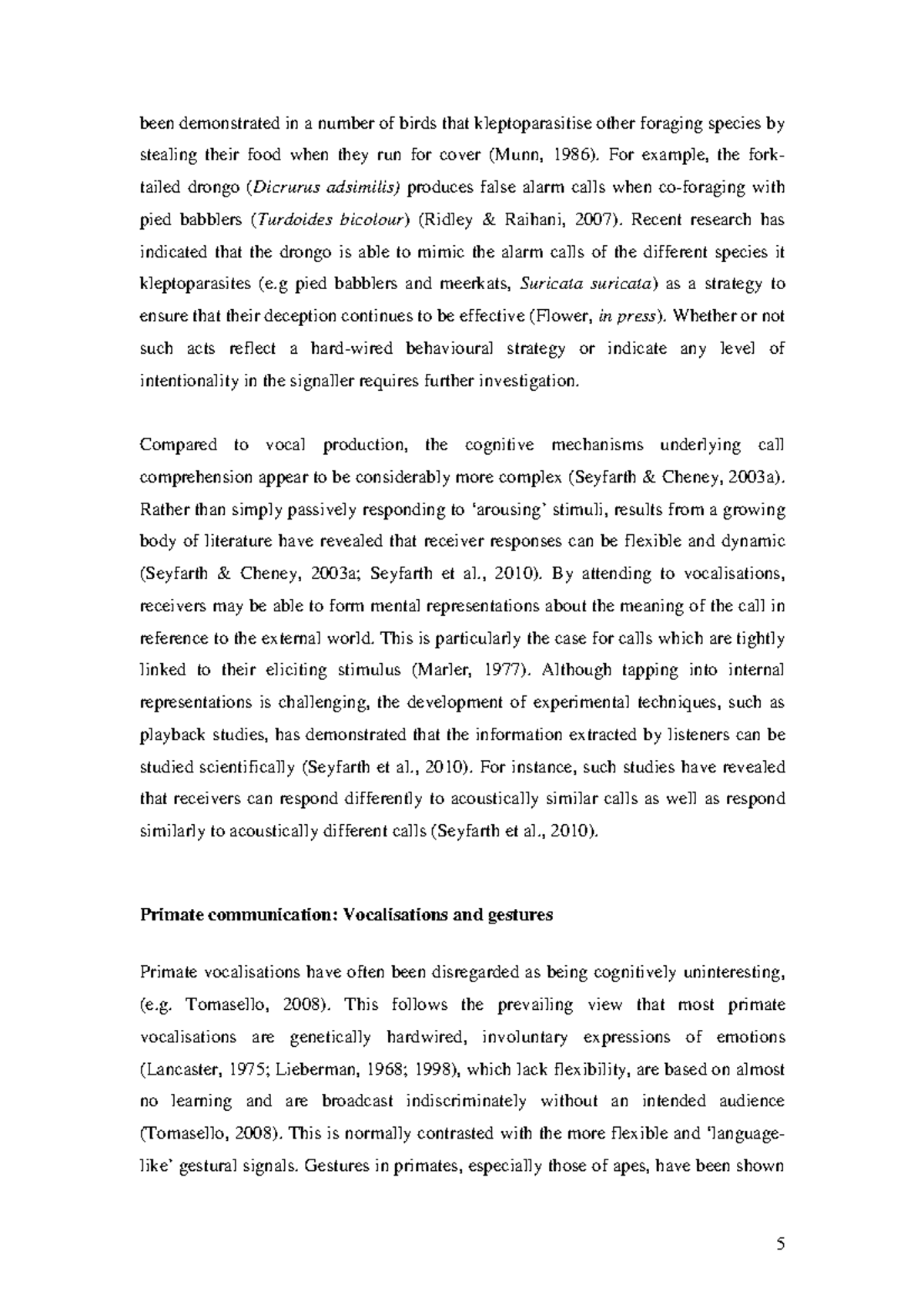 Vocal Communication IN Bonobos (PAN 2 - been demonstrated in a number ...
