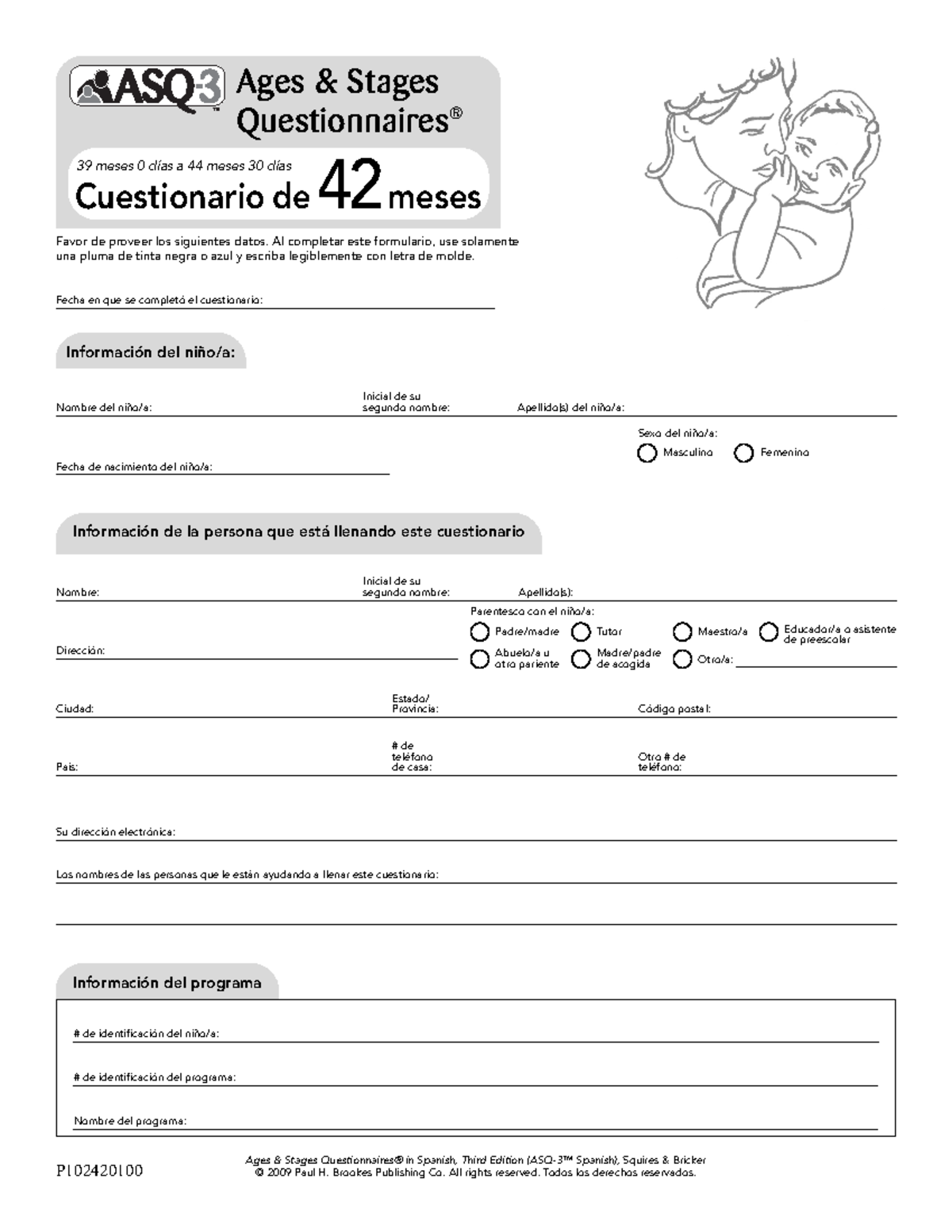 ASQ 3 42 Meses Set B ASQ 3 Ages Stages Questionnaires In Spanish 