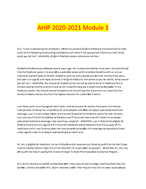 AHIP Training Module 1 - AHIP TRAINING Module 1 CHEN will be 65 soon ...